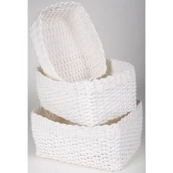 Panière Blanche Tressée X3 3 Panière Blanche Tressée X3 -Vous ne pouvez pas battre les meubles. 552495