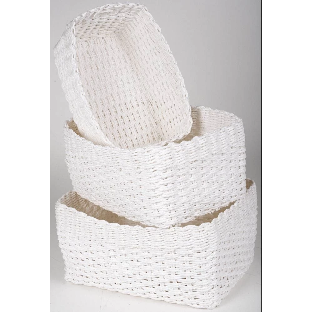 Panière Blanche Tressée X3 2 Panière Blanche Tressée X3 – Image 2