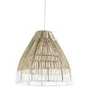 Suspension Avec Abat Jour En Cordage Imitation Jute Blanc Naturel