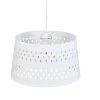Suspension Avec Abat Jour Blanc à Motifs Ajourés Losanges