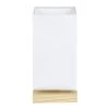 Lampe De Chevet Abat Jour Blanc Sur Base Carrée En Pin Naturel