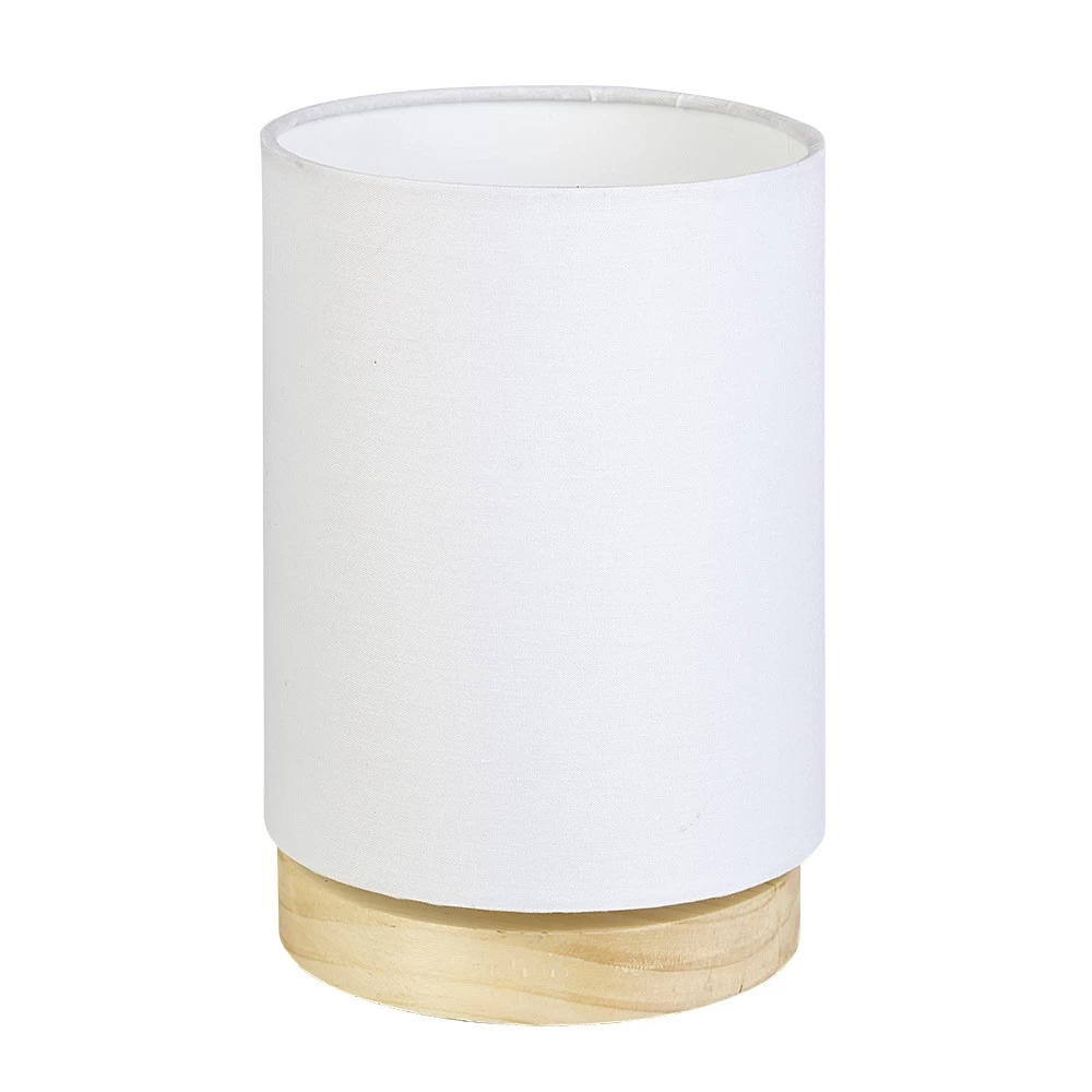 Lampe De Chevet Abat Jour Blanc Sur Base Ronde En Pin Naturel 2 Lampe De Chevet Abat Jour Blanc Sur Base Ronde En Pin Naturel – Image 2