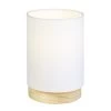 Lampe De Chevet Abat Jour Blanc Sur Base Ronde En Pin Naturel