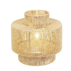 Suspension Ronde à 3 Niveaux En Cordage Imitation Jute Naturel
