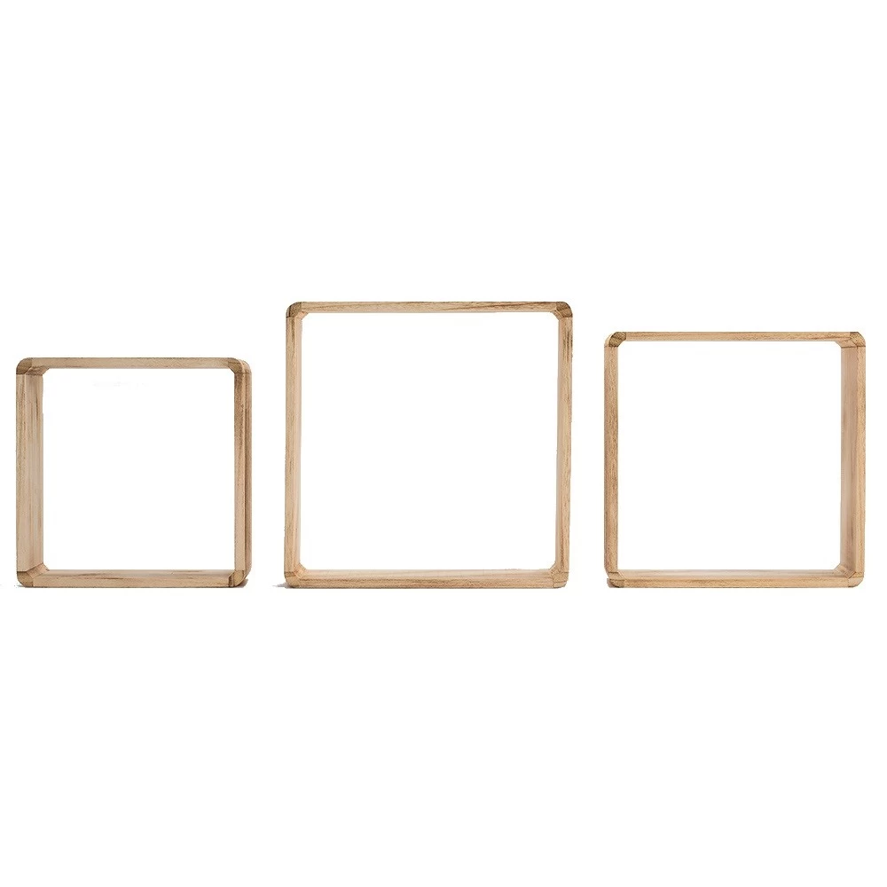 Étagère Murale Carrée En Bois X 3 2 Étagère Murale Carrée En Bois X 3 – Image 2