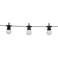 Guirlande Solaire Guinguette 50 LEDs Blanc Chaud Design Ampoule 5,8 M