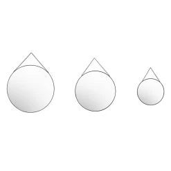 Miroir Mural Supension Chaîne Finition Noire X 3 -Vous ne pouvez pas battre les meubles. 557961