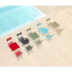 Table De Jardin Ronde RIO Pliante 2 Personnes Métal Gris -Vous ne pouvez pas battre les meubles. 558003 morePictures 05