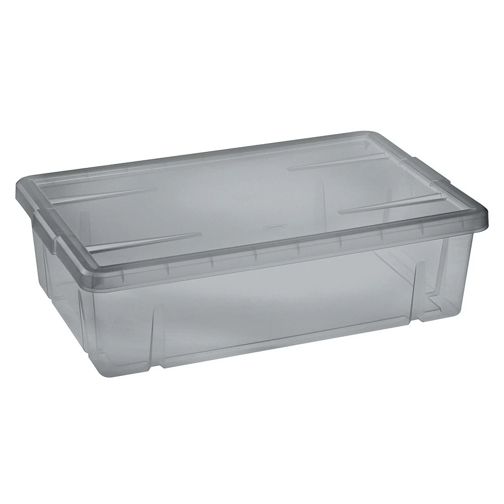 Boîte De Rangement Dessous De Lit Noir Transparent 28L 2 Boîte De Rangement Dessous De Lit Noir Transparent 28L – Image 2