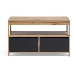 Table Basse Utah 2 Tiroirs Noir Naturel -Vous ne pouvez pas battre les meubles. 558104