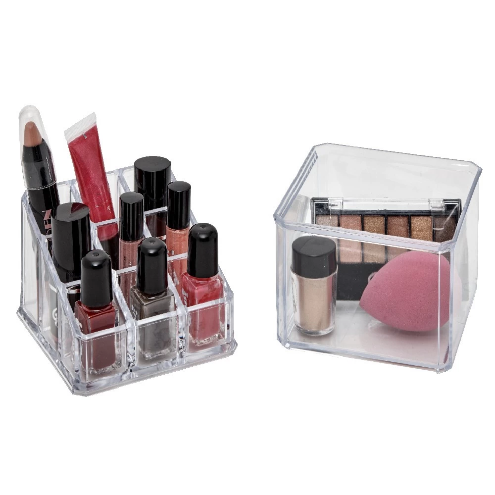 Organisateur à Maquillage 2 Niveaux Transparent 2 Organisateur à Maquillage 2 Niveaux Transparent – Image 2