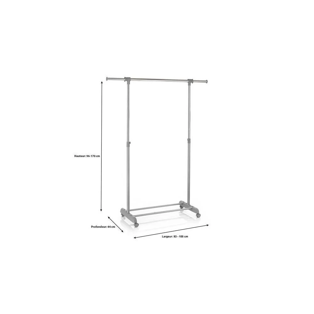 Portant à Vêtements SALA En Métal Chromé Et Gris 4 Portant à Vêtements SALA En Métal Chromé Et Gris – Image 4