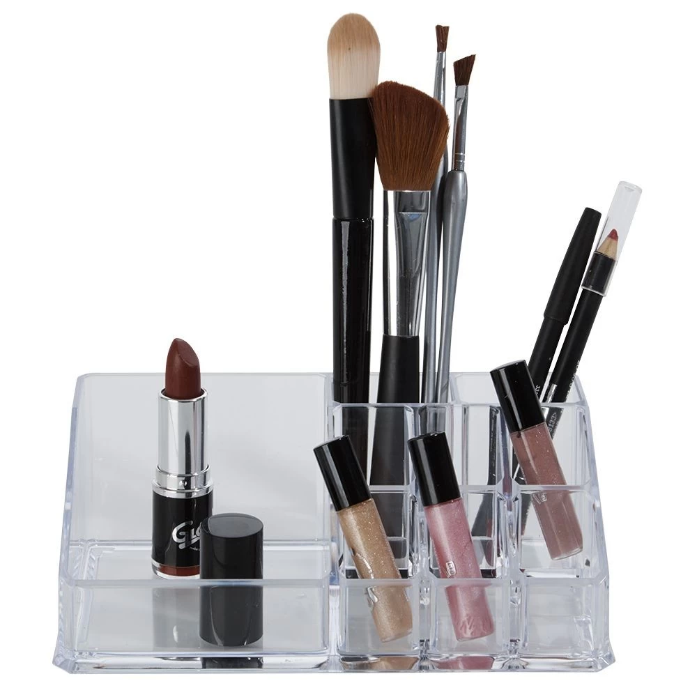Organisateur 9 Compartiments Transparent Pour Pinceaux Et Maquillage 1 Organisateur 9 Compartiments Transparent Pour Pinceaux Et Maquillage