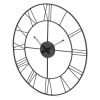 Horloge Ronde Métal Ajouré Chiffres Romains Noir Ø45 Cm
