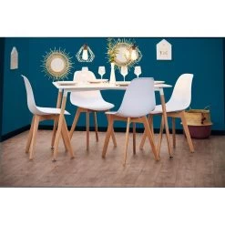 Chaise Chloé Blanche Pieds Hêtre L.47 X P.52 X H.85 Cm - Lot De 2 8 Chaise Chloé Blanche Pieds Hêtre L.47 X P.52 X H.85 Cm - Lot De 2 -Vous ne pouvez pas battre les meubles. 560720 morePictures 03