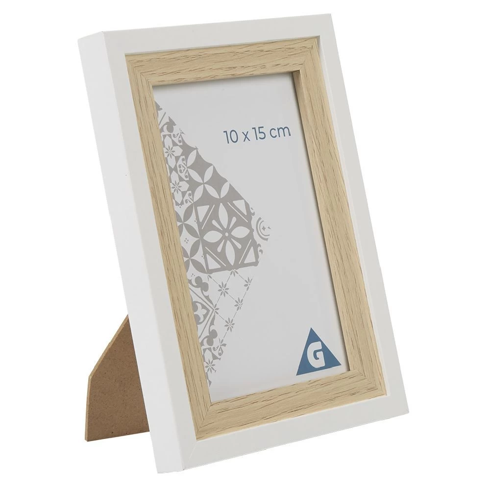 Cadre Photo Bois Naturel Blanc 10x15 Cm 1 Cadre Photo Bois Naturel Blanc 10x15 Cm