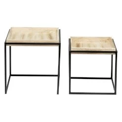 Table Gigogne Carré Noir Naturel X2 -Vous ne pouvez pas battre les meubles. 570115 morePictures 04