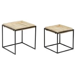 Table Gigogne Carré Noir Naturel X2 -Vous ne pouvez pas battre les meubles. 570115 morePictures 05