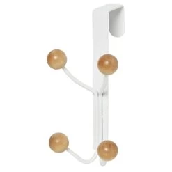 Patère Métal Et Bois 4 Crochets