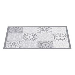 Tapis Vinyle Imprimé Carreau De Ciment Gris L.70 Cm
