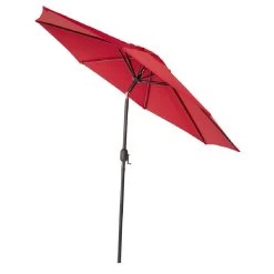 Parasol De Jardin Centré Java Rond Inclinable Rouge Ø250xH245 Cm -Vous ne pouvez pas battre les meubles. 575978