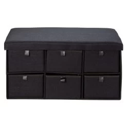 Banc Range Chaussure En Tissu Noir