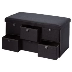 Banc Range Chaussure En Tissu Noir -Vous ne pouvez pas battre les meubles. 576580 morePictures 02