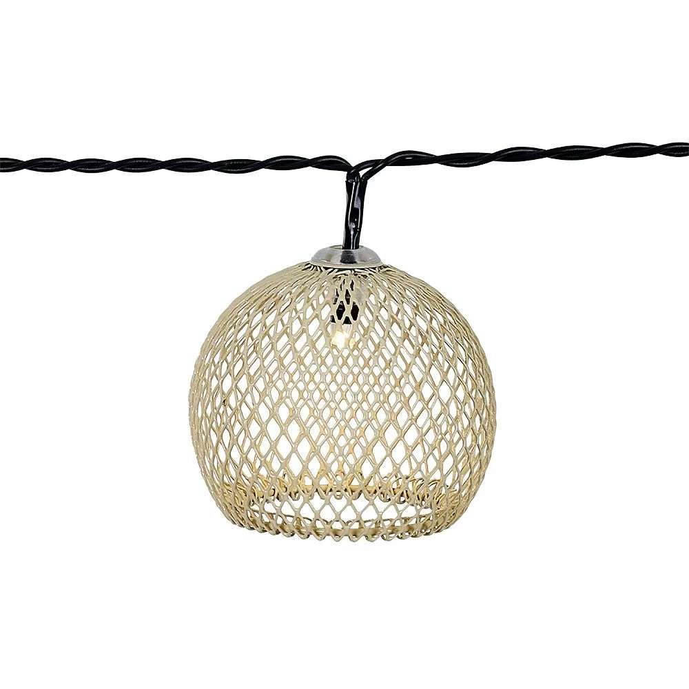 Guirlande Solaire 10 Boules Métal Ajouré Rouge Et Beige L6,7M 2 Guirlande Solaire 10 Boules Métal Ajouré Rouge Et Beige L6,7M – Image 2