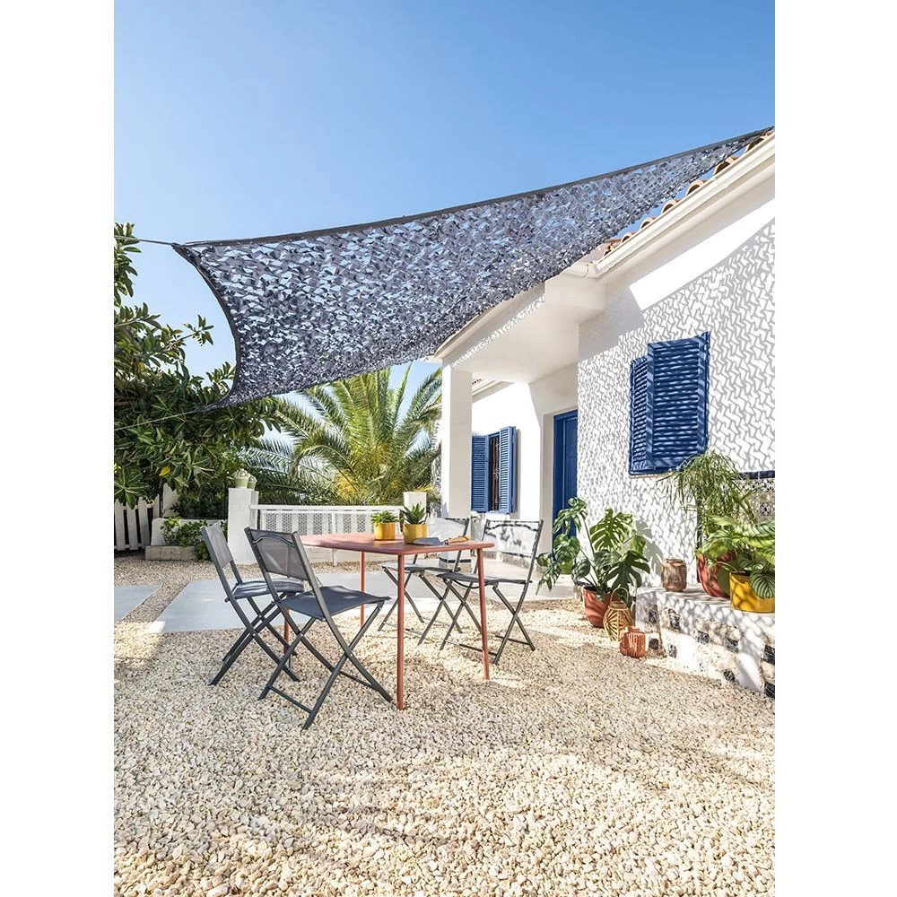 Voile D'ombrage Ajouré Corse Rectangulaire Gris 300x400cm 2 Voile D'ombrage Ajouré Corse Rectangulaire Gris 300x400cm – Image 2