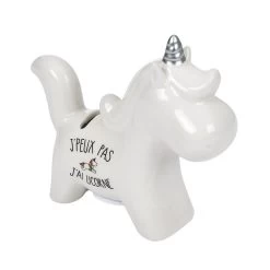 Tirelire Licorne Céramique Blanche