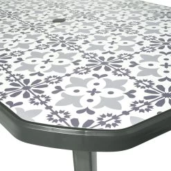 Table De Jardin Paris Imprimé Carreau De Ciment 6/8 Personnes