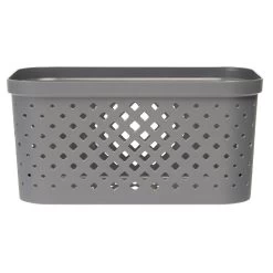 Panière Bac De Rangement Ajouré Gris 4,5 L