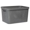Panière Bac De Rangement Ajouré Gris 16 L