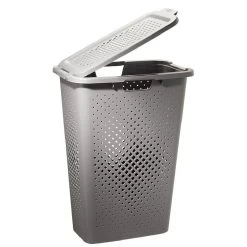 Coffre à Linge Ajouré Gris 40 L