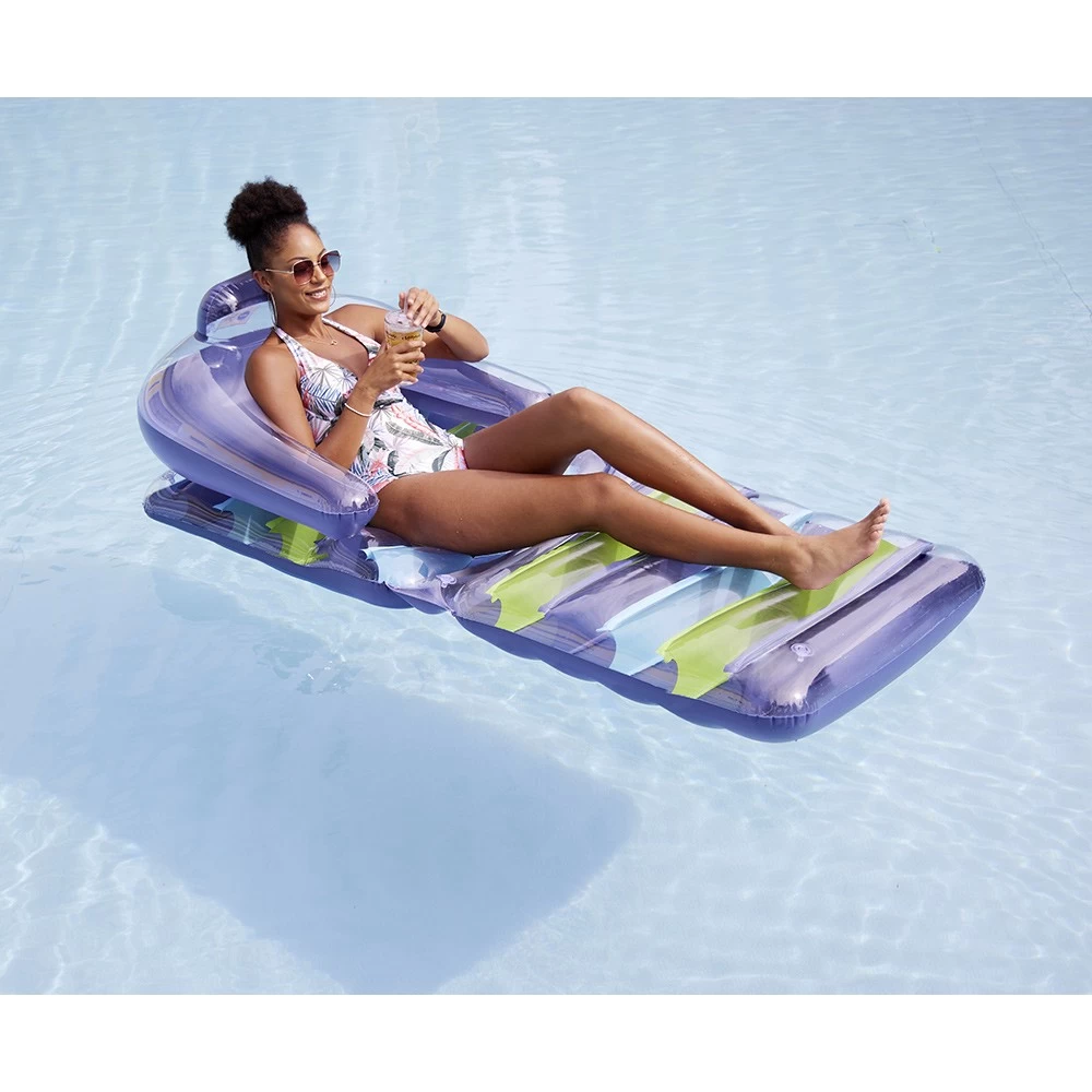 Matelas Gonflable 3en1 Funky Violet Et Vert L170x80cm 2 Matelas Gonflable 3en1 Funky Violet Et Vert L170x80cm – Image 2