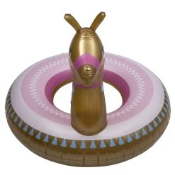 Bouée Gonflable Lama Rose Et Doré