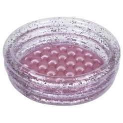 Piscinette 3 Boudins Transparent Intérieur Paillette Rose
