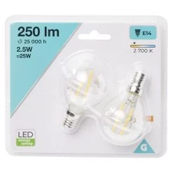 Ampoule LED Filament E14 G45 Homday Lumière Chaude 250lms X2 -Vous ne pouvez pas battre les meubles. 582031 morePictures 01