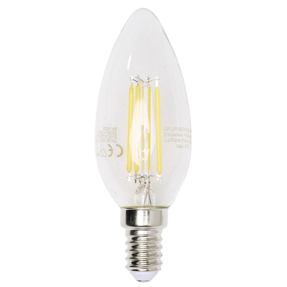 Ampoule LED Filament E14 C35 Homday Lumière Chaude 470lms X2 1 Ampoule LED Filament E14 C35 Homday Lumière Chaude 470lms X2