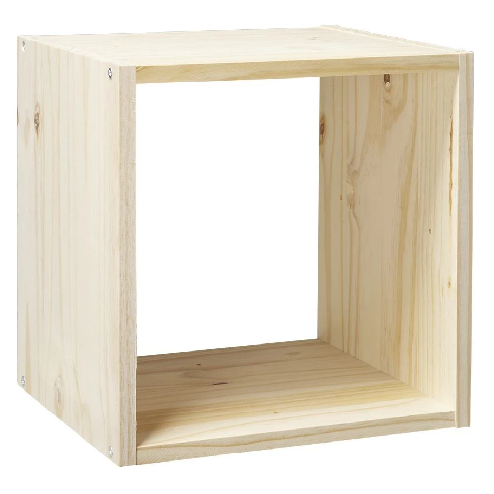 Structure Cubox 1 Case 35x30x35cm Pin Naturel 2 Structure Cubox 1 Case 35x30x35cm Pin Naturel – Image 2