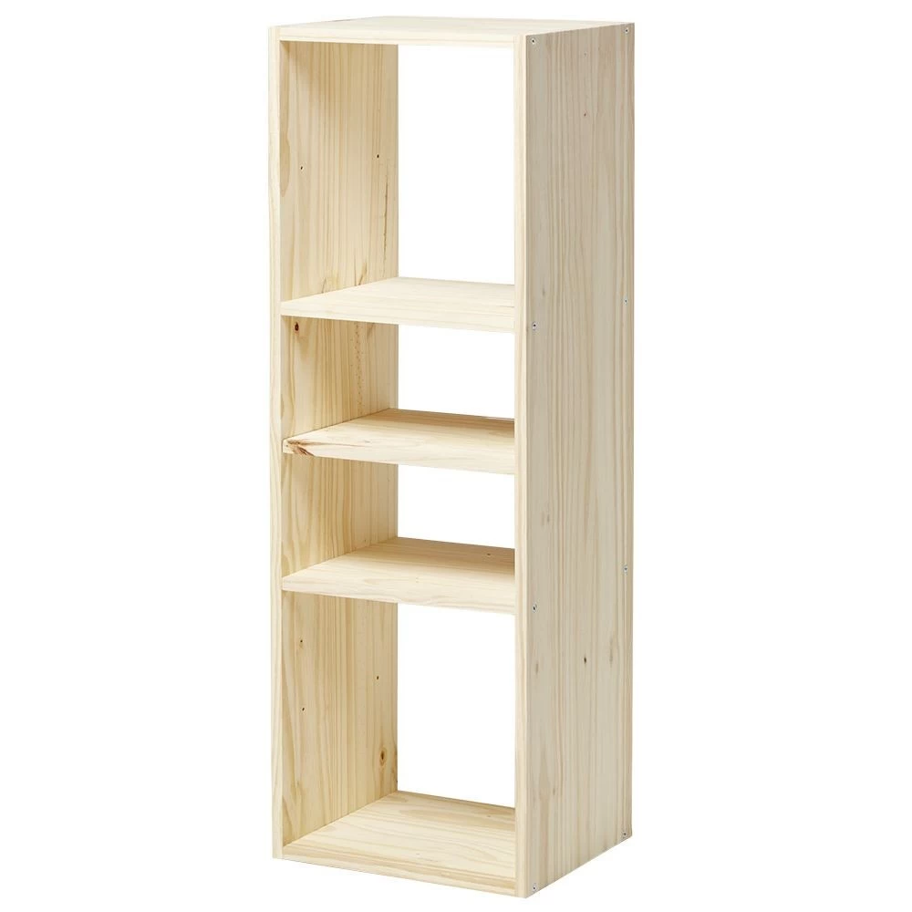 Structure Cubox 3 Cases 35x30x105cm Pin Naturel 2 Structure Cubox 3 Cases 35x30x105cm Pin Naturel – Image 2