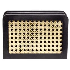 Range Courrier Cannage Rotin Naturel Noir -Vous ne pouvez pas battre les meubles. 583840