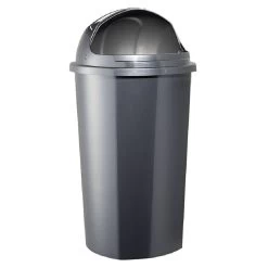 Poubelle à Rabat Plastique Noir Gris 50L -Vous ne pouvez pas battre les meubles. 590145 morePictures 02
