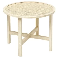 Table Basse Kanna Cannage De Rotin Ø60xH45 Cm