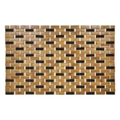 Tapis Salle De Bain 100% Bambou Marron 72x45cm