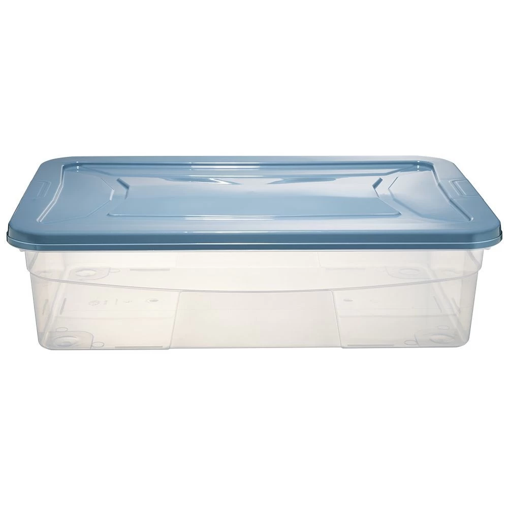 Box Dessous De Lit Transparent Et Bleu 30L 3 Box Dessous De Lit Transparent Et Bleu 30L – Image 3