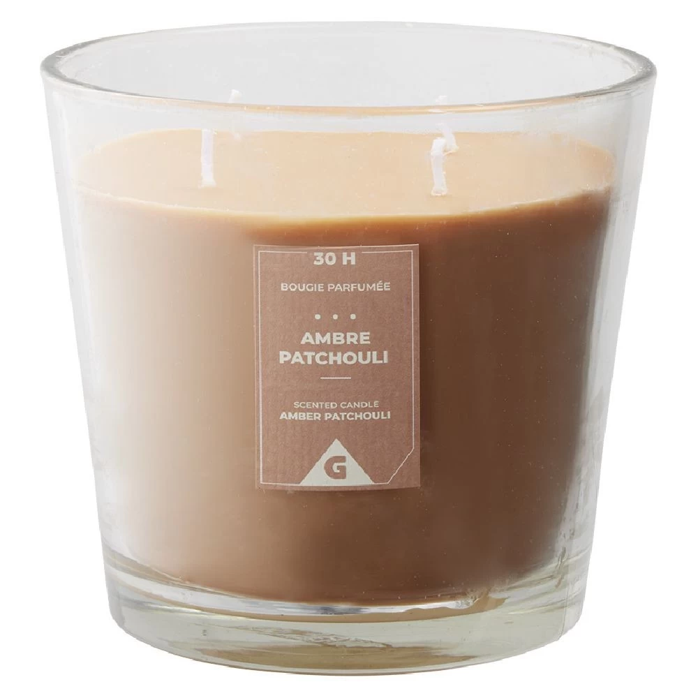 Bougie Parfumée Dans Verre Senteur Ambre Patchouli Ø13,5xH12,5cm 30H 1 Bougie Parfumée Dans Verre Senteur Ambre Patchouli Ø13,5xH12,5cm 30H