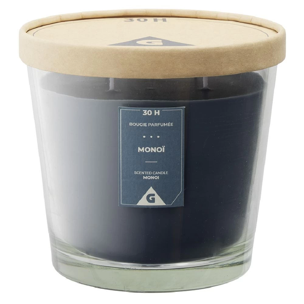 Bougie Parfumée Dans Verre Senteur Monoï Ø13,5xH12,5cm 30H 1 Bougie Parfumée Dans Verre Senteur Monoï Ø13,5xH12,5cm 30H