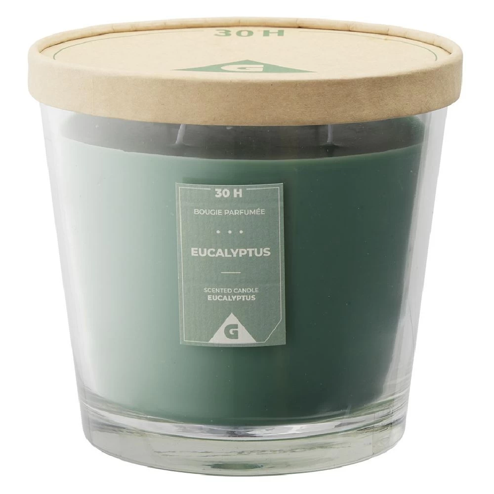 Bougie Parfumée Dans Verre Senteur Eucalyptus Ø13,5xH12,5cm 30H 1 Bougie Parfumée Dans Verre Senteur Eucalyptus Ø13,5xH12,5cm 30H