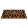 Paillasson Coco Rectangulaire Naturel Motif Floral Baroque 60x40cm